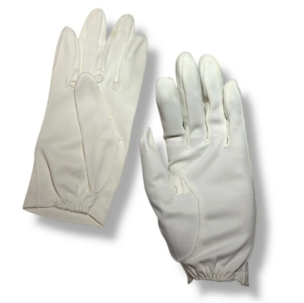 VAN RAALTE Off White Nylon Wrist Length Day Gloves VINTAGE